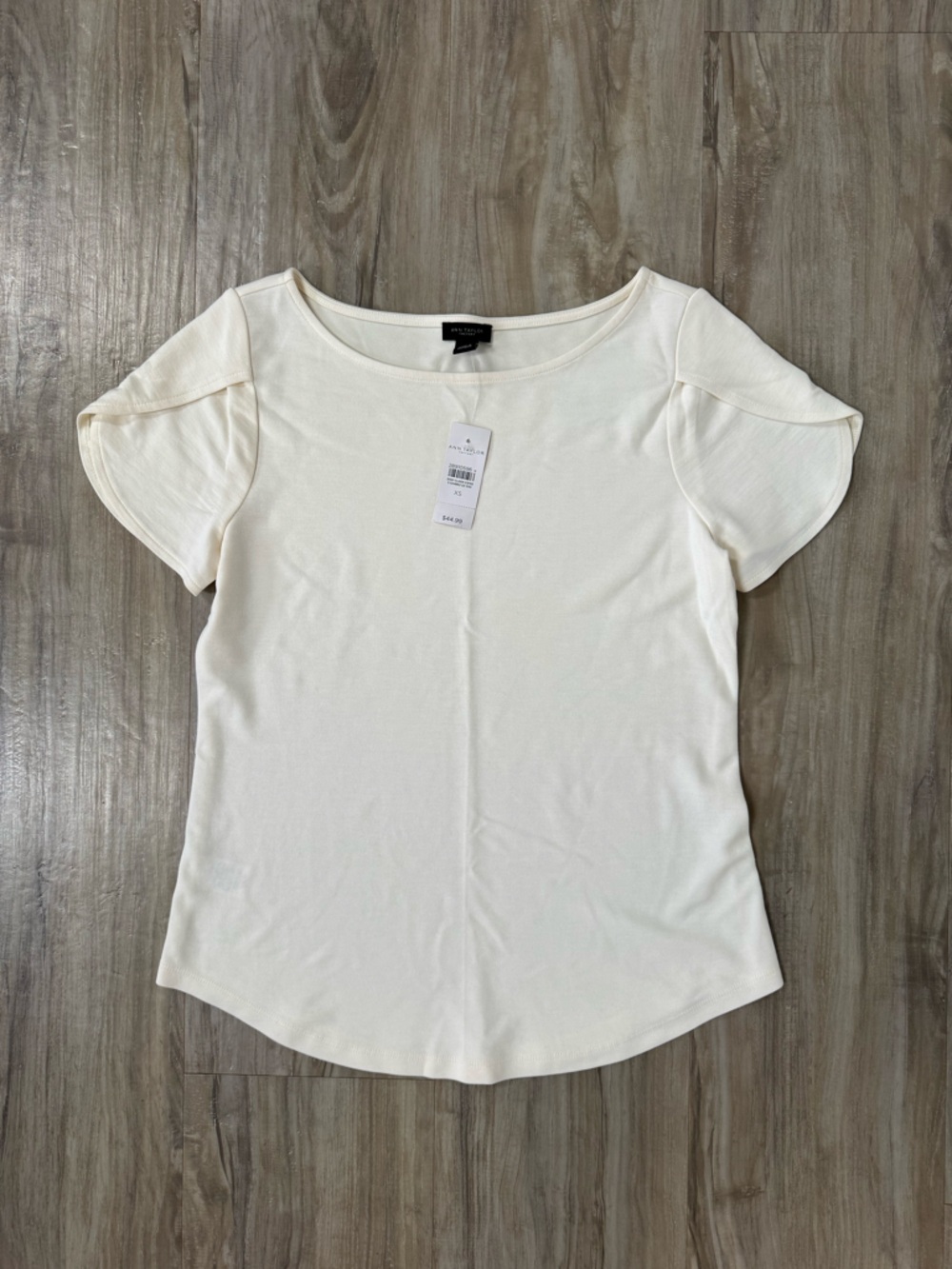 NWT - Elegant Cream Women's Top with Tulip Sleeves